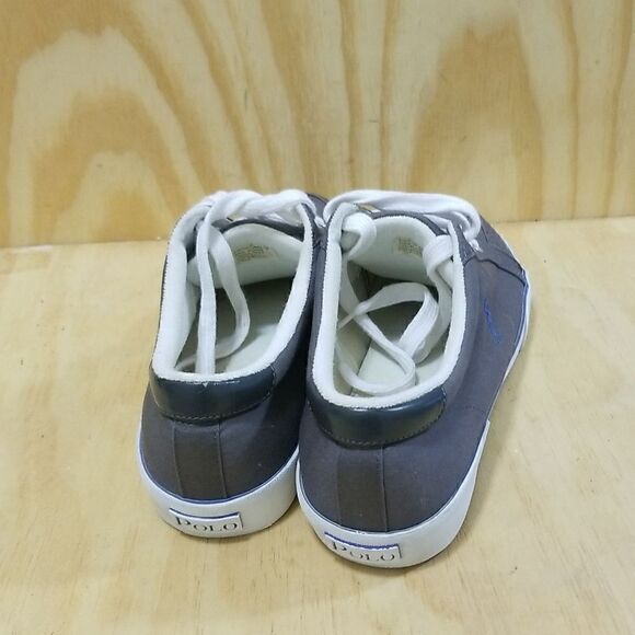 Polo Ralph Lauren Bryn Canvas Sneakers Men's 12 Grey Blue Casual Shoes - Picture 4 of 8